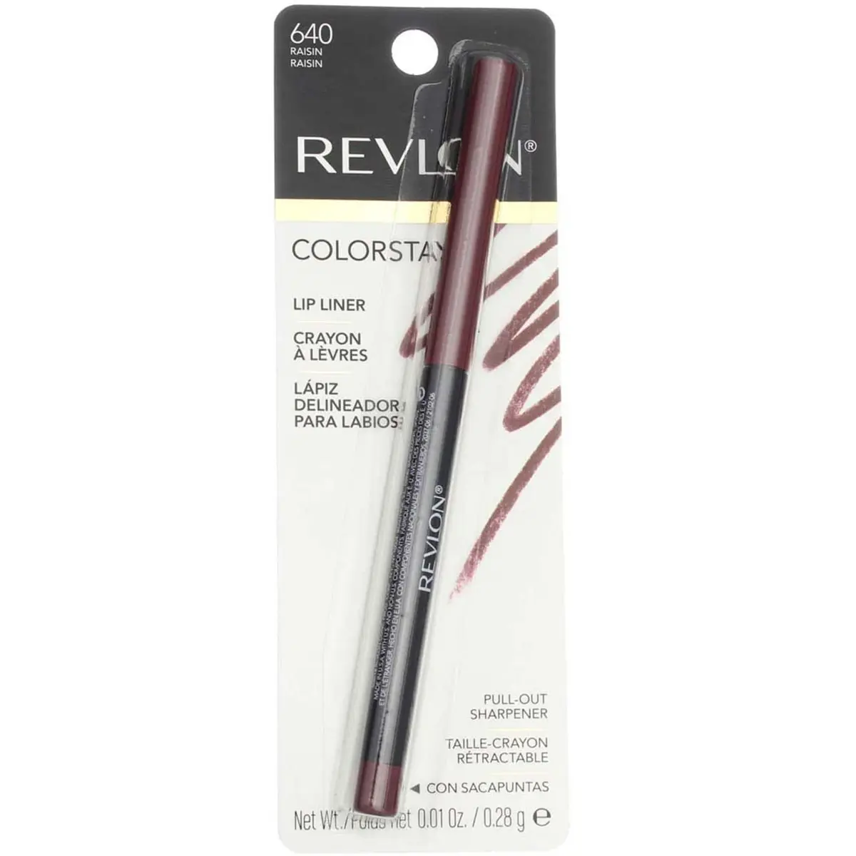 REVLON ColorStay Lipliner Pencil Raisin 640 0.02 oz (2-Pack) | Long-Lasting Definition - view 3