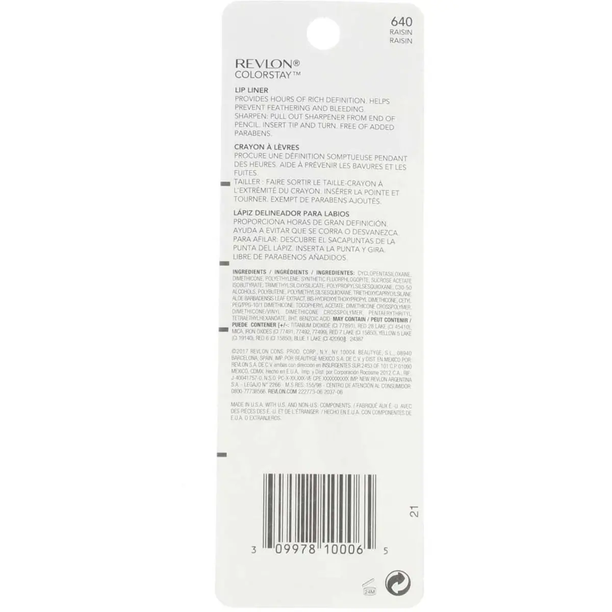 REVLON ColorStay Lipliner Pencil Raisin 640 0.02 oz (2-Pack) | Long-Lasting Definition - view 4
