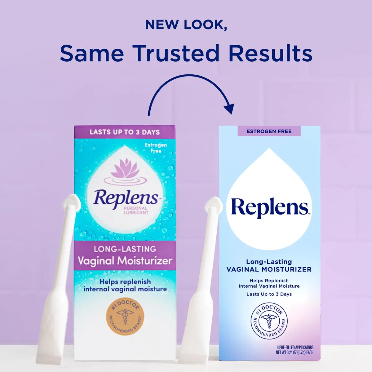Replens Long Lasting Vaginal Moisturizer 8 Applicators | Estrogen-Free, 3-Day Hydration - view 4