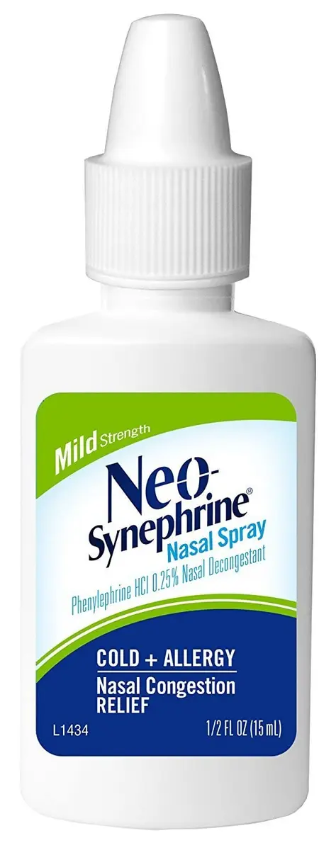 Neo-Synephrine Nasal Spray 15 mL | Phenylephrine 0.25% Fast Relief for Cold & Allergy (Pack of 4) - view 6