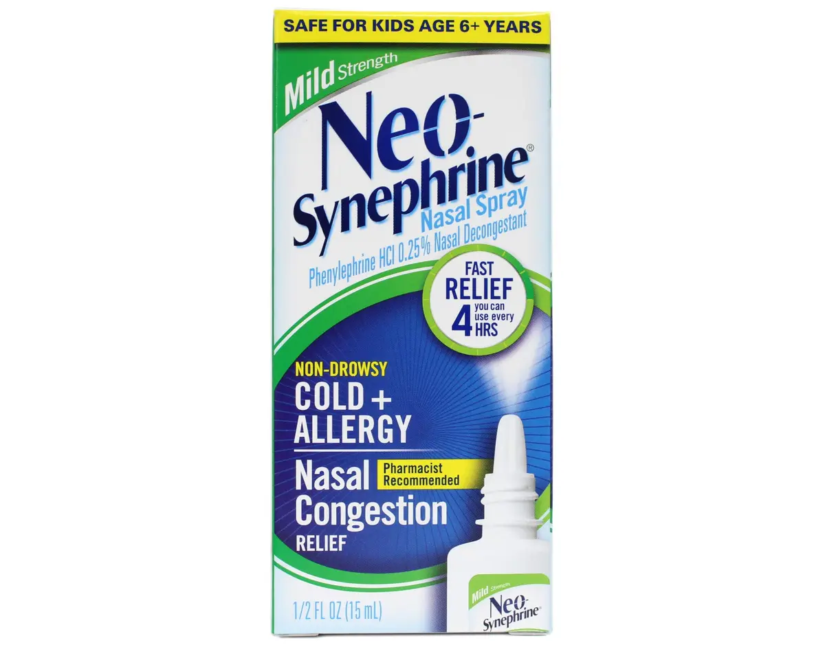 Neo-Synephrine Nasal Spray 15 mL | Phenylephrine 0.25% Fast Relief for Cold & Allergy (Pack of 4) - view 7