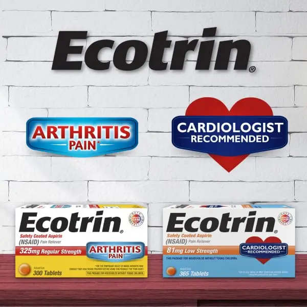 Ecotrin Regular Strength Aspirin 600 Tablets | Safer on Stomach & Cardiologist Recommended - view 9
