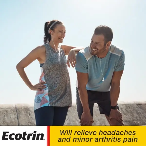 Ecotrin Regular Strength Aspirin 600 Tablets | Safer on Stomach & Cardiologist Recommended - view 5