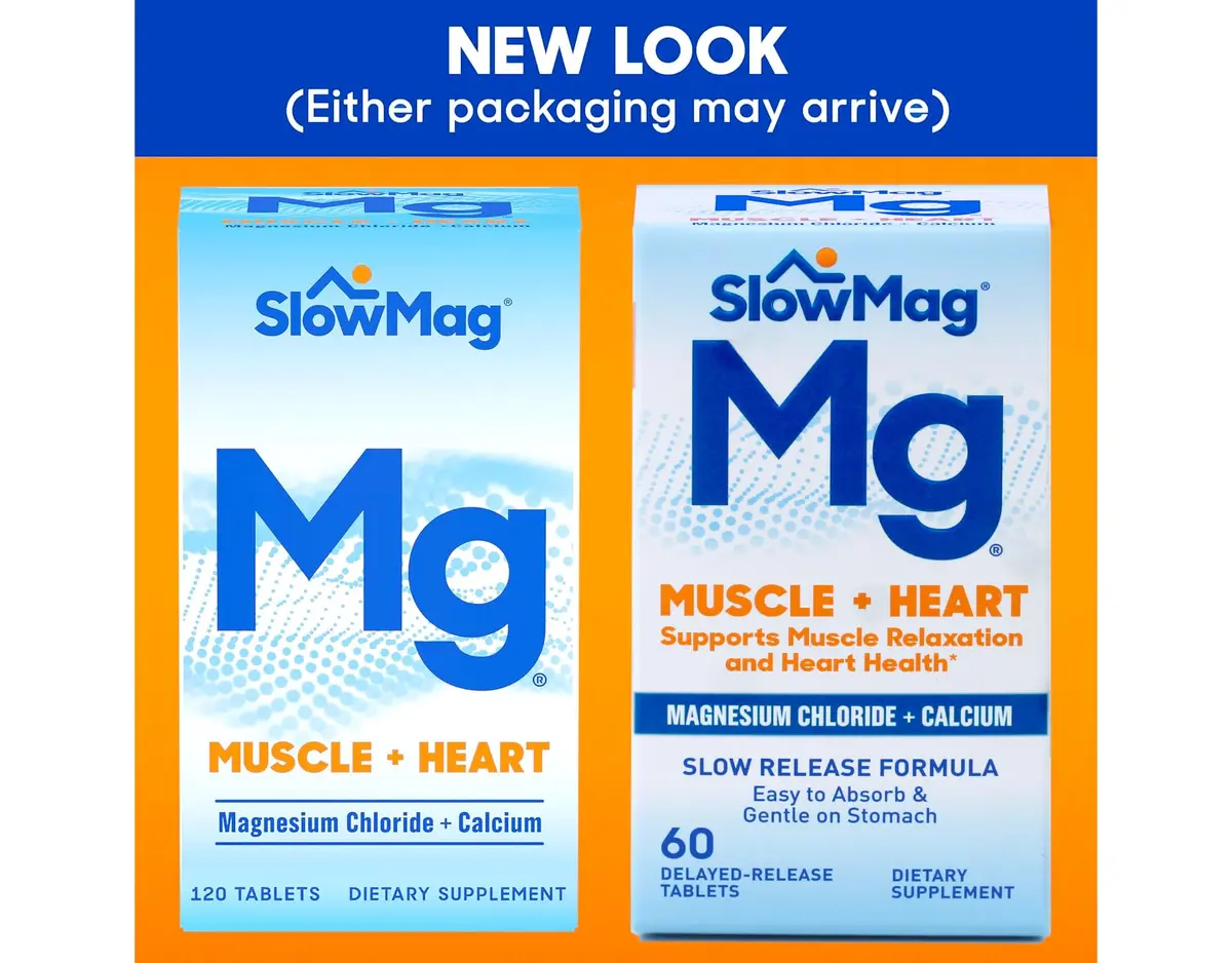 SlowMag MG Muscle + Heart Magnesium Chloride with Calcium Tablets 60 Count (Pack of 2) | Supports Heart, Muscles & Nervous System - view 5
