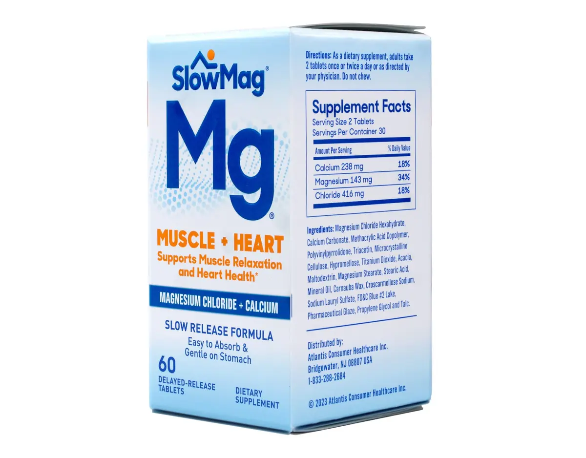 SlowMag MG Muscle + Heart Magnesium Chloride with Calcium Tablets 60 Count (Pack of 2) | Supports Heart, Muscles & Nervous System - view 6