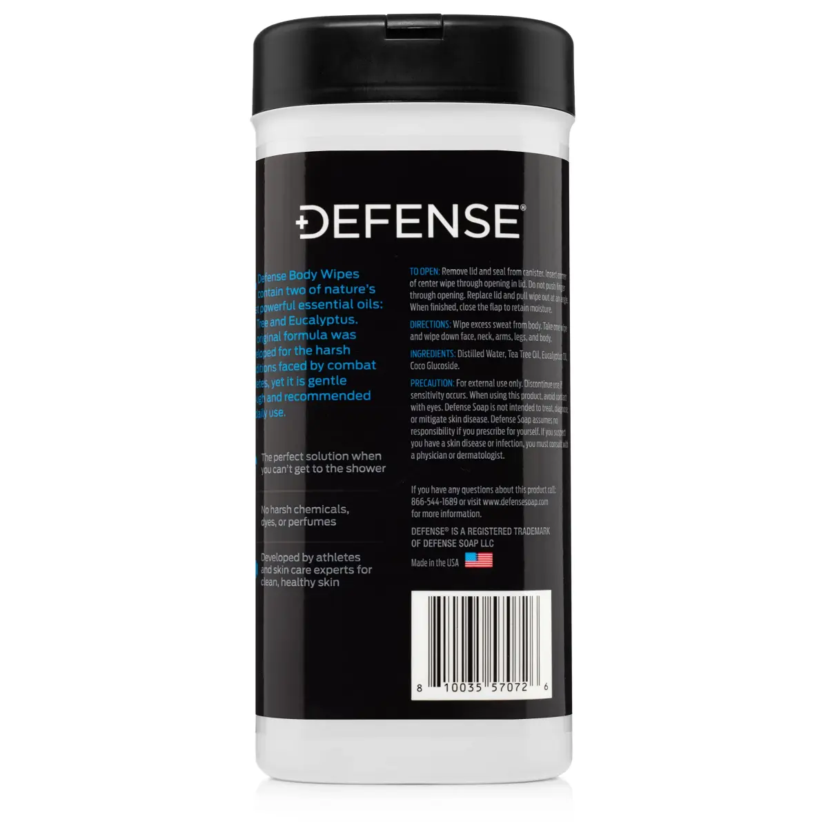 Defense Soap All Natural Body Wipes with Tea Tree Oil 40 Count (1 Pack, Original) - view 7