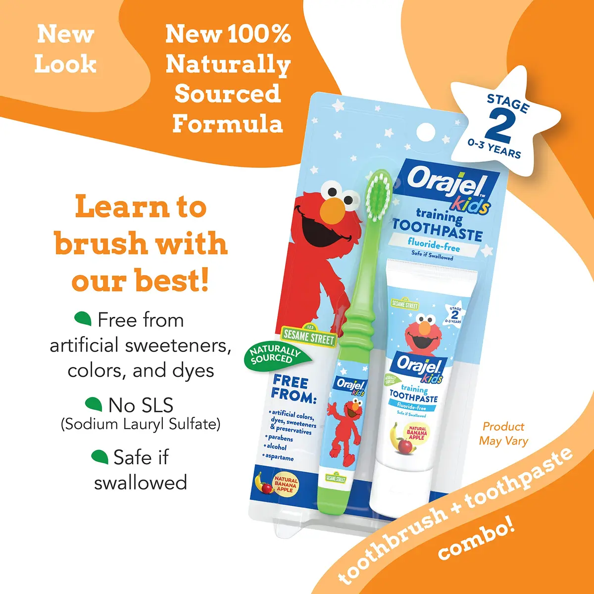 Orajel Naturals Fluoride-Free Toothpaste and Toothbrush for Ages 0-3, 1 Oz (29.57 ml) | Pediatrician Recommended - view 2