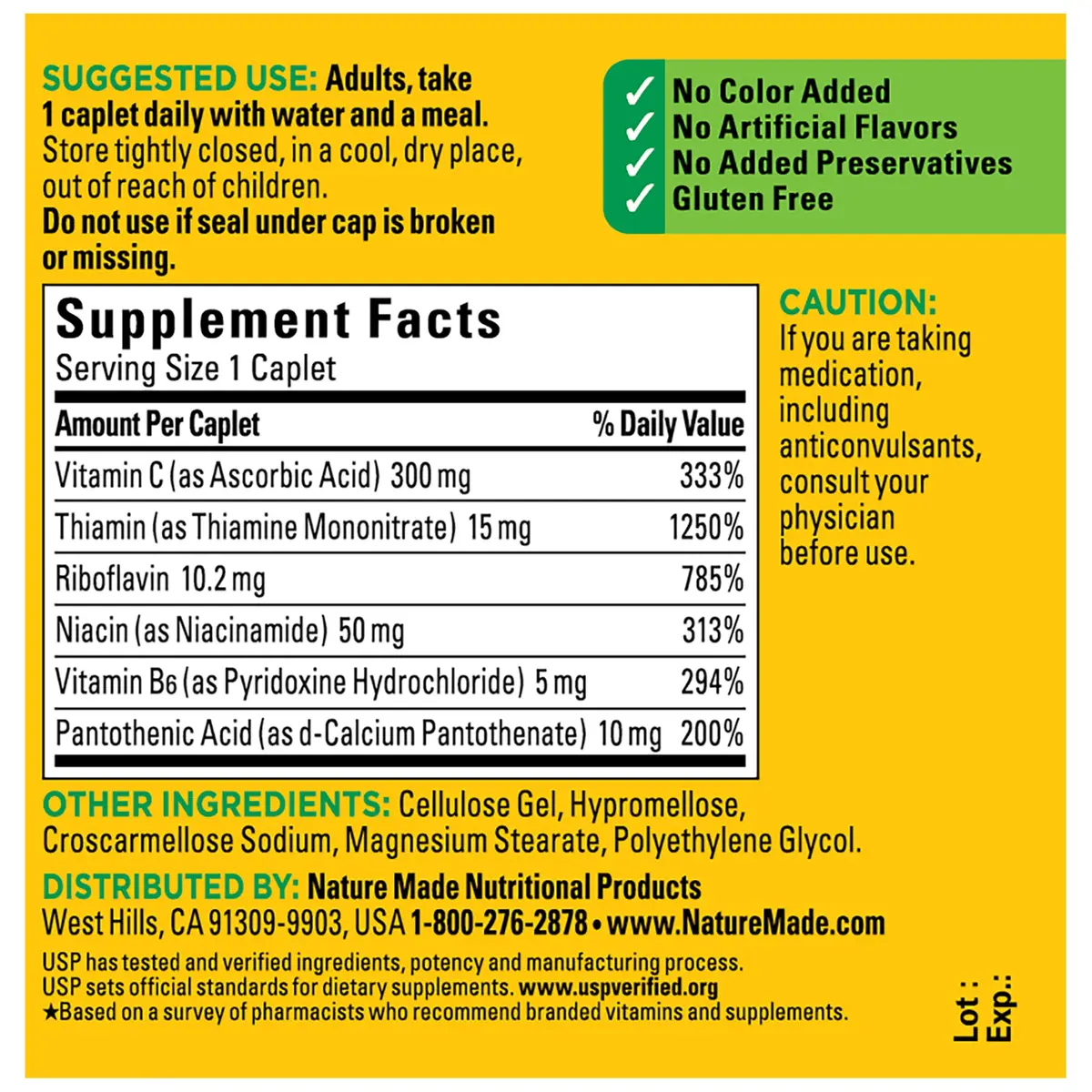 Nature Made B Complex Supplement with Vitamin C, 100 Caplets | Supports Energy & Immunity - view 8