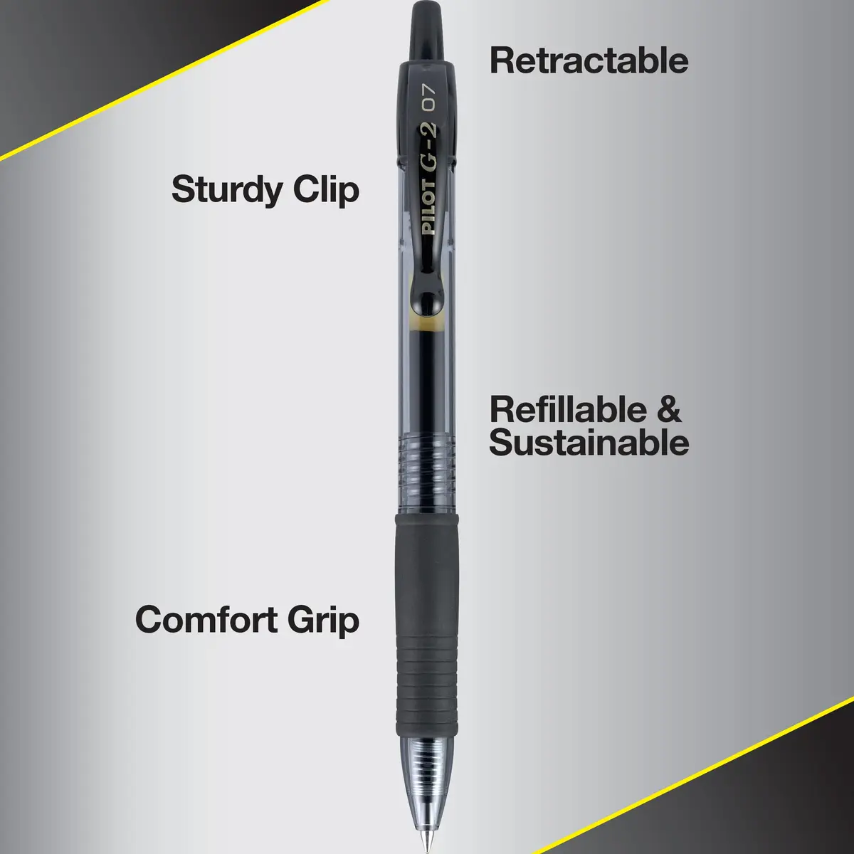 PILOT G2 Retractable Gel Pens, Fine Point 0.7mm, Black Ink, 12-Pack | Smooth Writing, Long-Lasting, Acid-Free - view 4