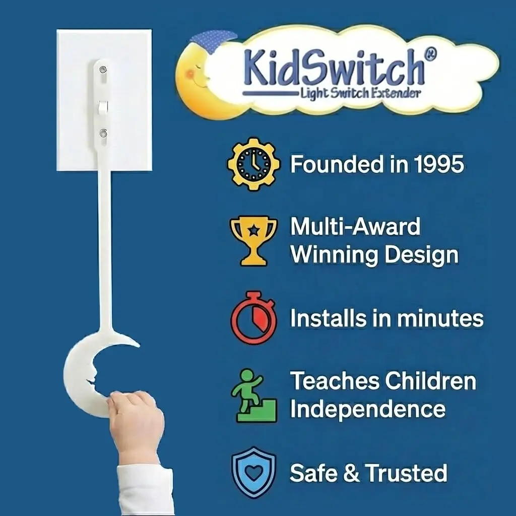 Kidswitch Light Switch Extender for Kids (3 Pack) - Glow in the Dark Toddler Light Switch - Quick Install, Easy Grab Extension, Award Winning - view 2