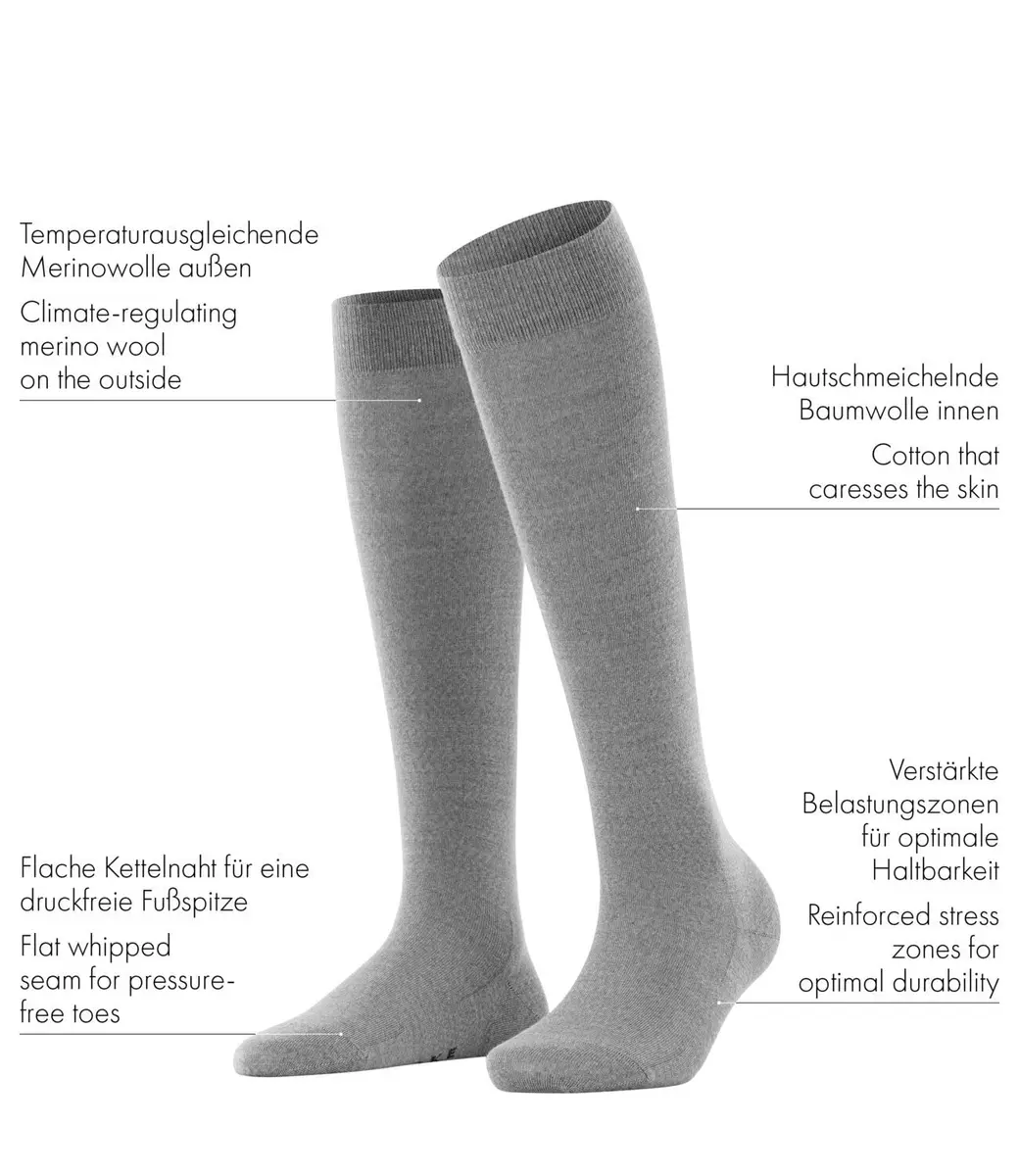 FALKE Softmerino Knee High Socks | Blood Circulation Support, Anthra Mel, 6.5-7.5 - view 5