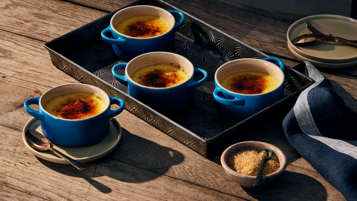 Le Creuset Stoneware Mini Round Cocotte 8 oz. Flame | Elegant Individual Serving Dish - view 4
