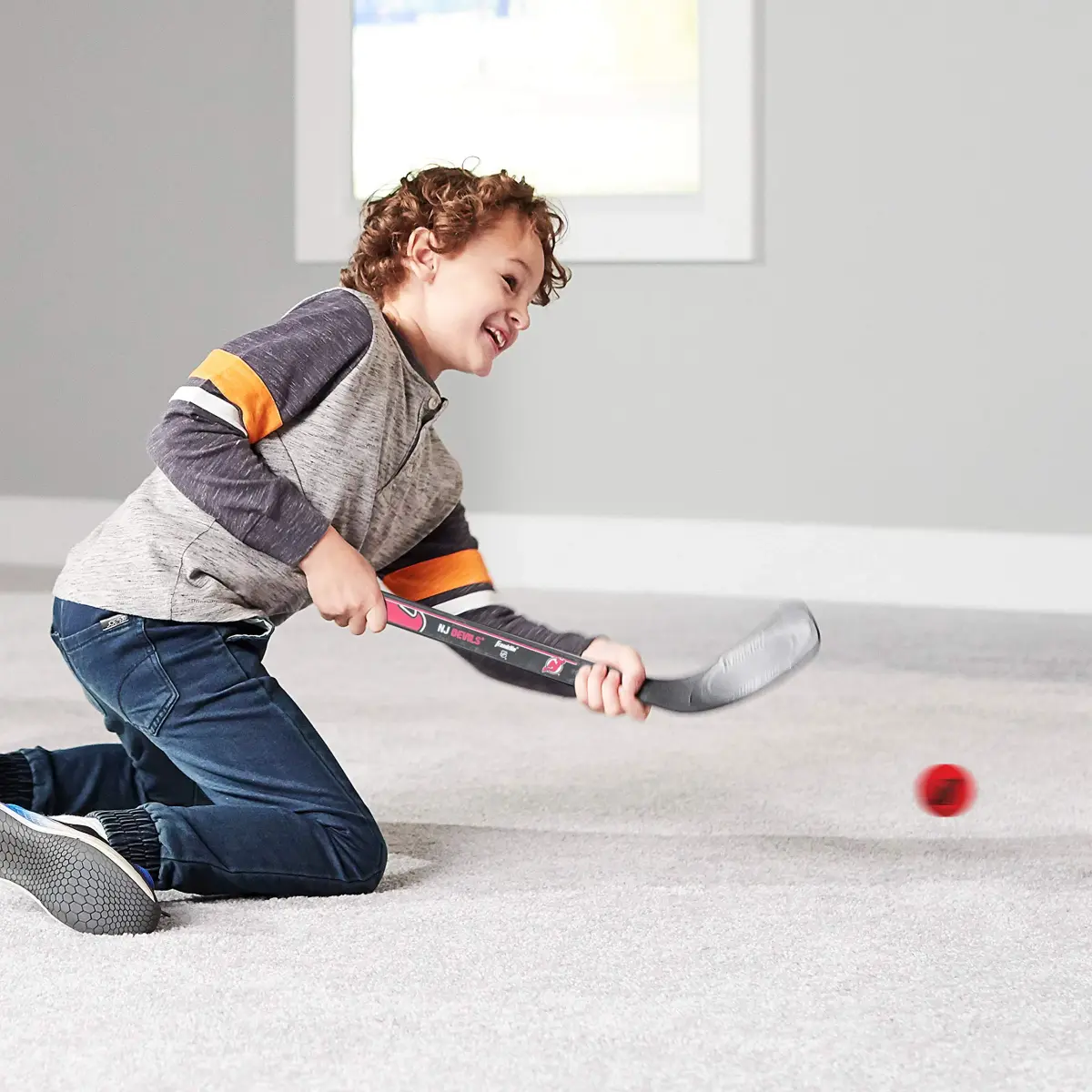 Franklin Sports NHL New Jersey Devils Mini Hockey Stick Set with Foam Balls | 2-Piece ABS Plastic - view 6