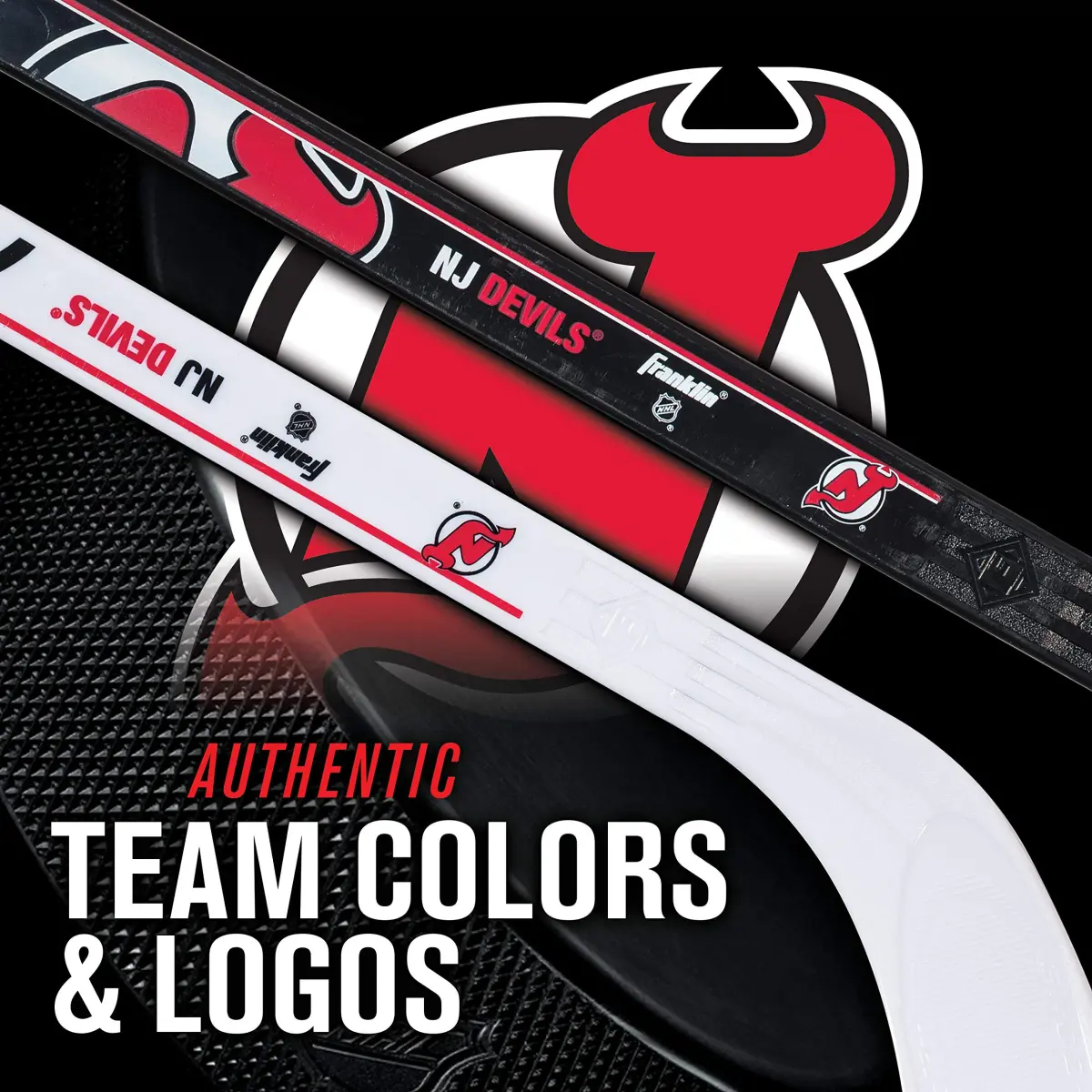 Franklin Sports NHL New Jersey Devils Mini Hockey Stick Set with Foam Balls | 2-Piece ABS Plastic - view 3
