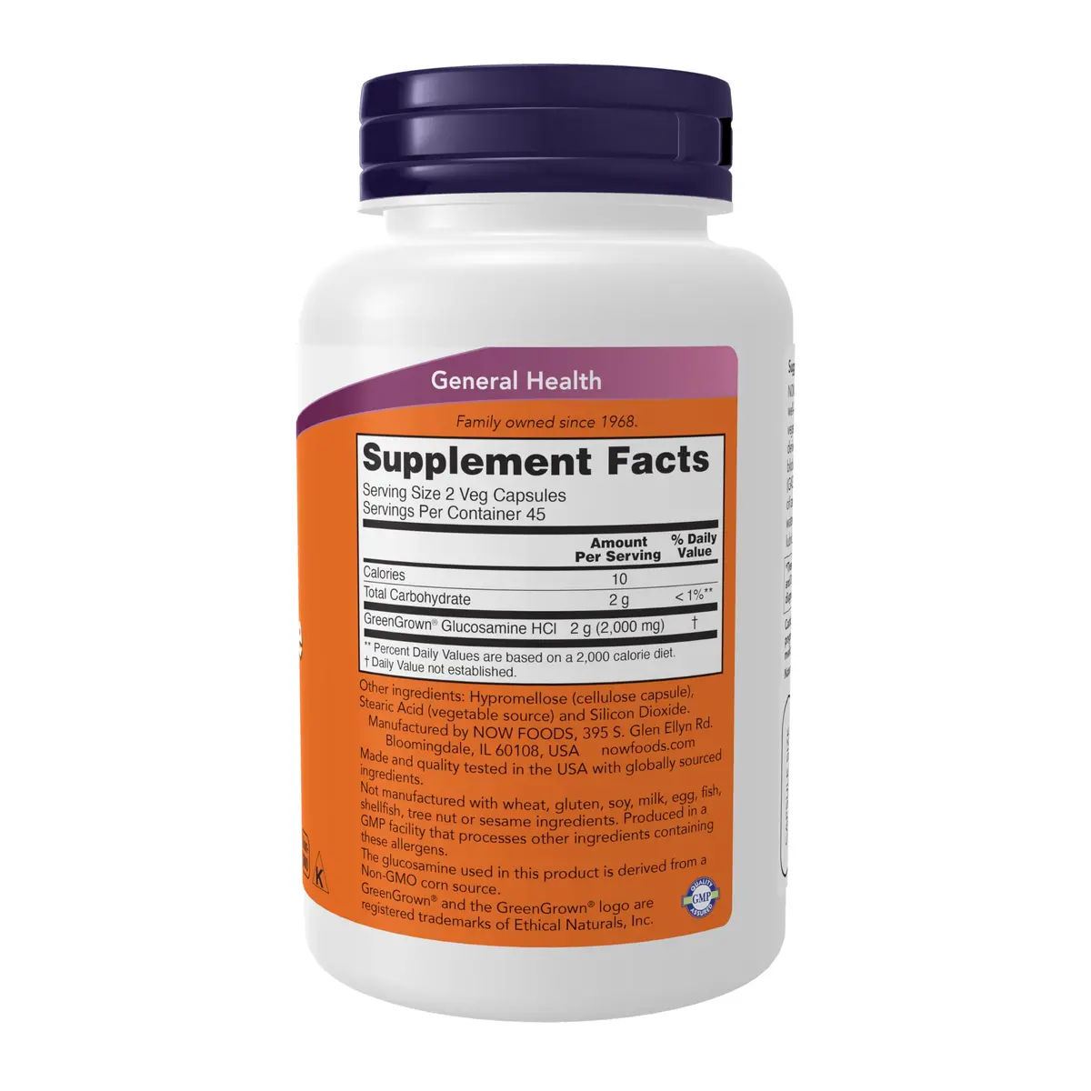 NOW Vegetarian Glucosamine '1000' 90 Veg Caps | Vegan Joint Support & Comfort - view 2