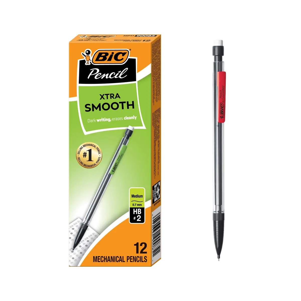 BIC Xtra-Smooth Mechanical Pencils, 0.7 mm Medium Point, 12-Count Pack | Smooth Writing for Students & Office - main product image