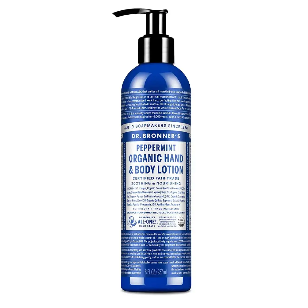 Dr. Bronner's Organic Peppermint Lotion 237ml (8 Fl Oz) | USDA Organic & Fair Trade Moisturizer - main product image
