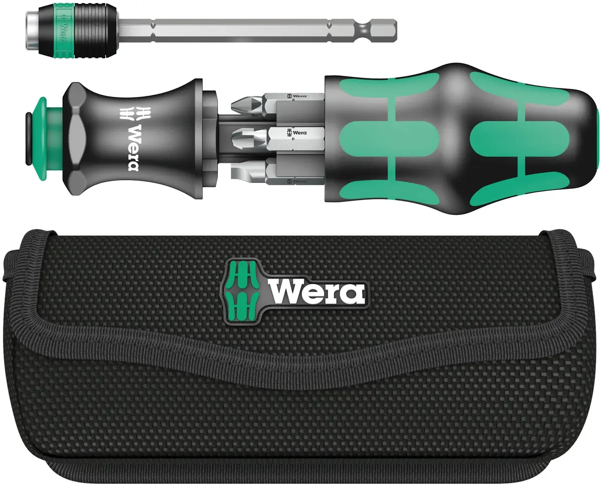 Wera KK25 Replacement Type Driver Bit Set | 7-Piece Compact Screwdriver & Bit Adapter - main product image