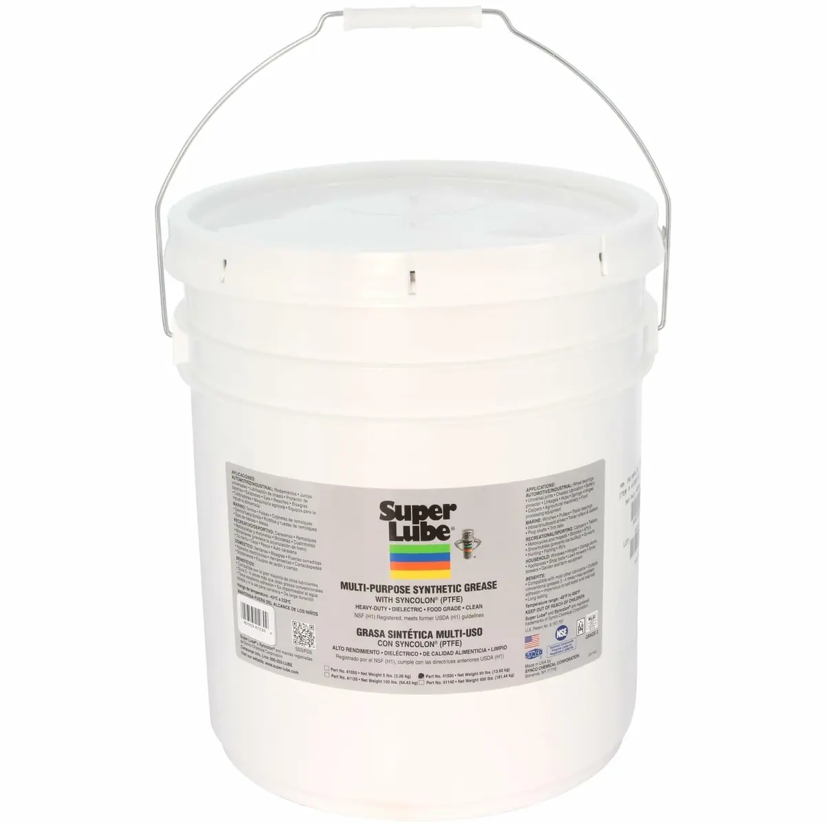 Super Lube Multi-Purpose Synthetic Grease with Syncolon Pail 14.5 kg (32 lb) | NSF H1 Food Grade Lubricant for Extreme Temperatures - main product image