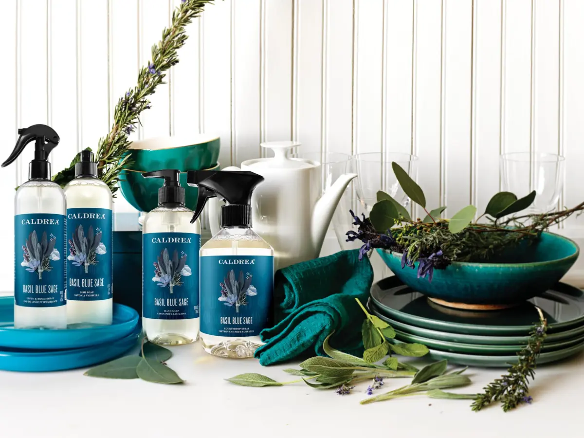 Caldrea Multi-Surface Countertop Spray Cleaner Basil Blue Sage 473ml (16 Fl Oz) | Plant-Based Odor Eliminator - view 4