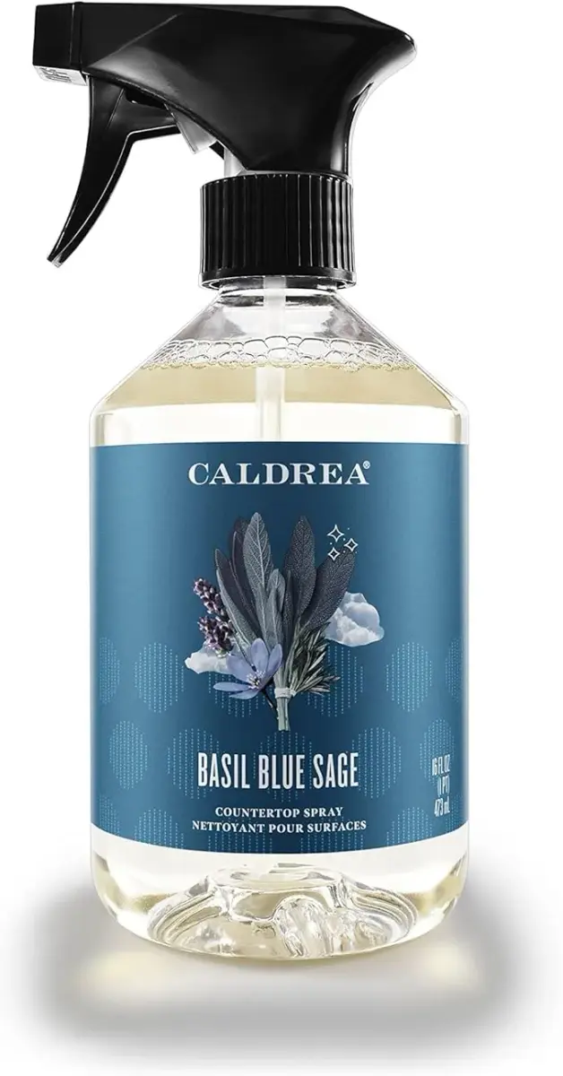 Caldrea Multi-Surface Countertop Spray Cleaner Basil Blue Sage 473ml (16 Fl Oz) | Plant-Based Odor Eliminator - view 7