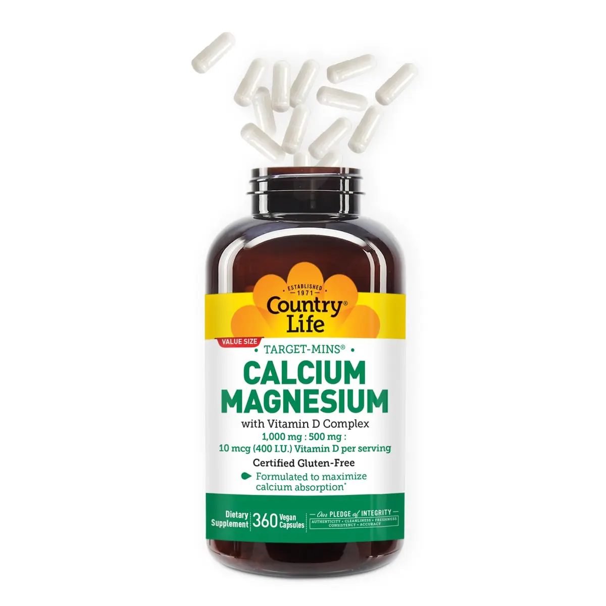 Country Life Target-Mins Calcium Magnesium with Vitamin D, 360 Capsules | Supports Bone & Heart Health - view 3