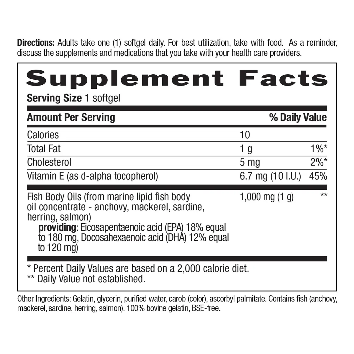 Country Life Omega-3 Fish Oil 1,000 mg | 180 mg EPA/120 mg DHA | 300 Softgels | Heart & Brain Support - view 5