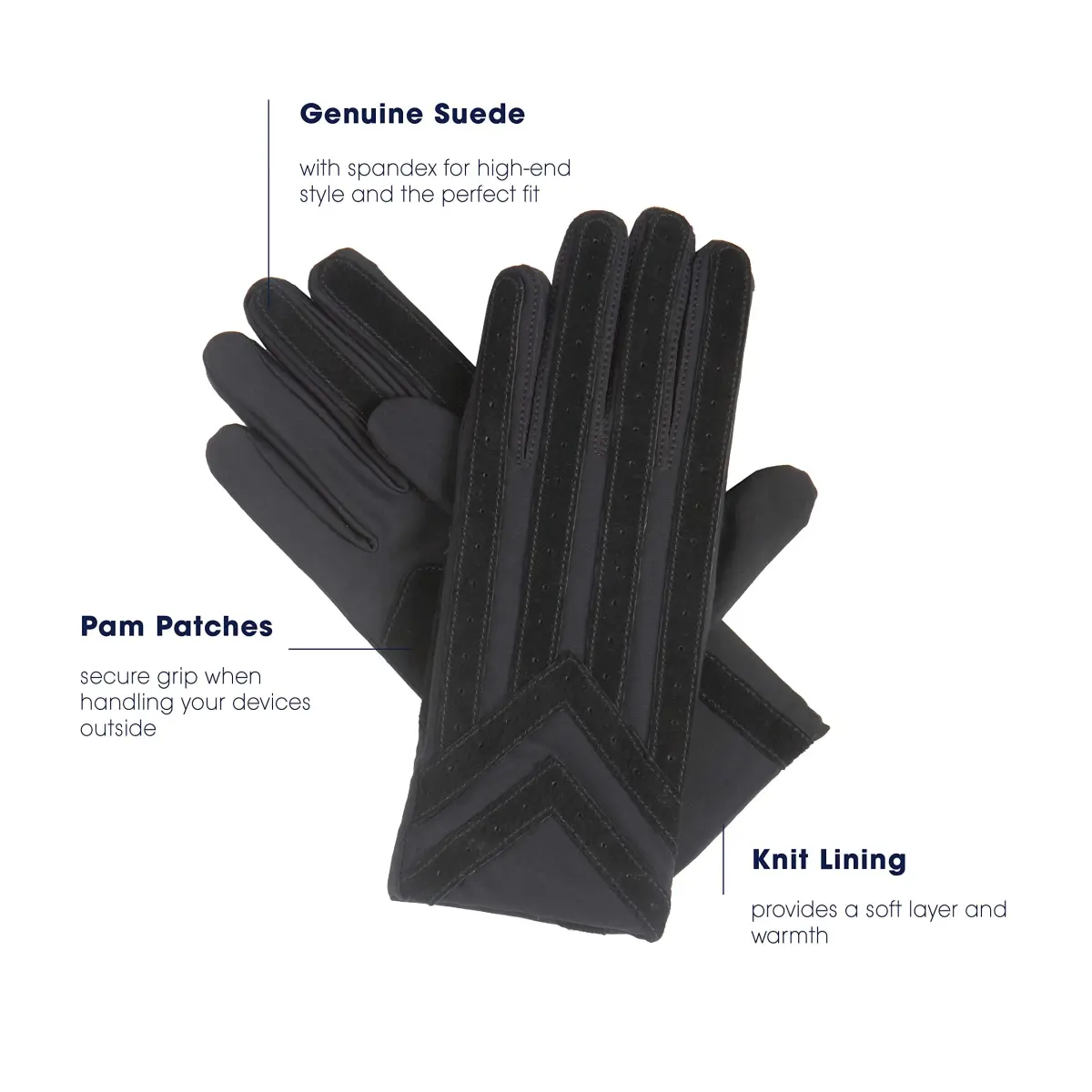 isotoner Signature Men's Spandex Stretch Cold Weather Gloves with Warm Knit Lining XL | 203g (7.2 oz) Water-Repellent - view 3