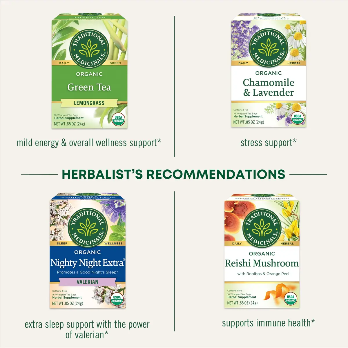 Traditional Medicinals Organic Cup of Calm Chamomile Mint Tea 16 Tea Bags | Calming & Digestive Support - view 6