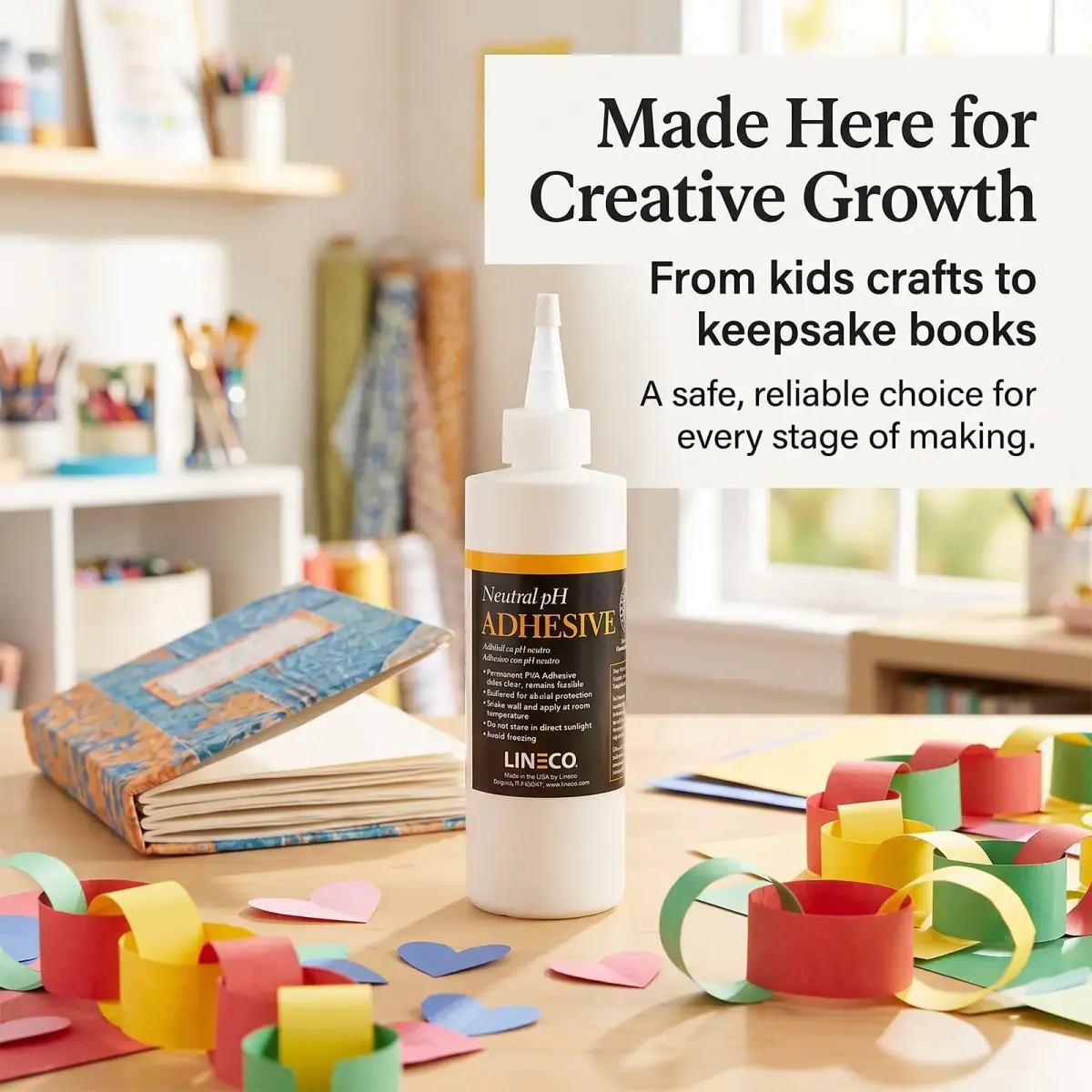 Lineco Neutral pH Adhesive 237ml (8 Fl Oz) | Acid-Free Archival Glue for Crafts & Bookbinding - view 4