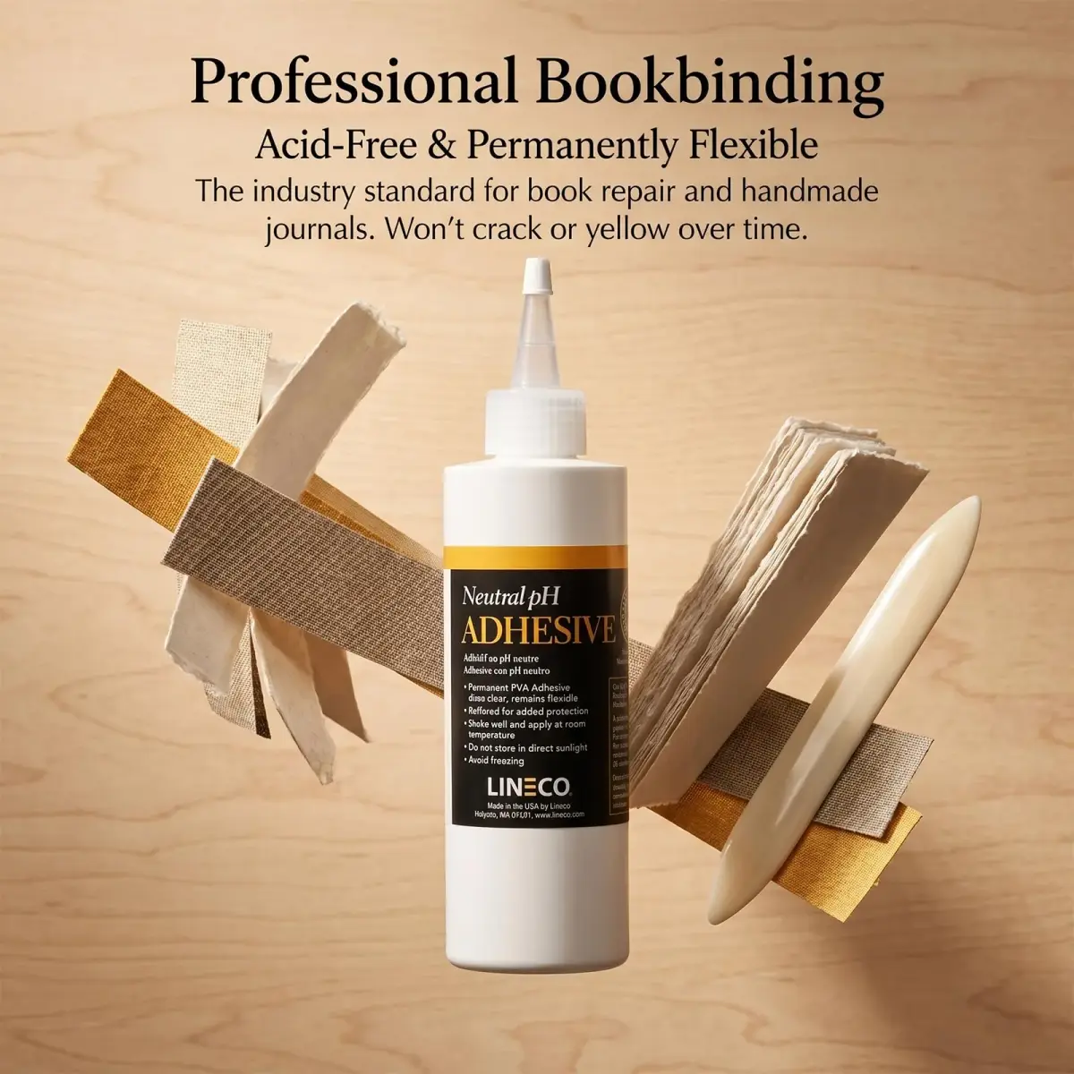 Lineco Neutral pH Adhesive 237ml (8 Fl Oz) | Acid-Free Archival Glue for Crafts & Bookbinding - view 3
