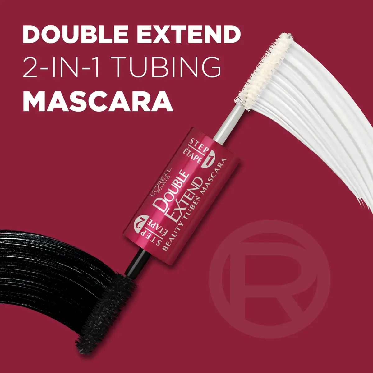 L'Oreal Paris Double Extend Tubing Mascara Black | Lengthening & Smudgeproof 2-Step Mascara - view 4