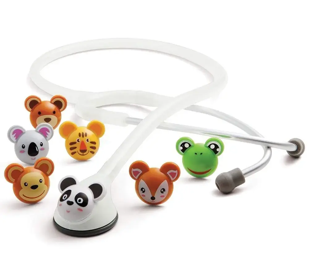 ADC Adimals Pediatric Stethoscope with AFD Technology, White, 7.62 cm (30 Inch) | Child-Friendly Fun & Accurate Acoustics - main product image