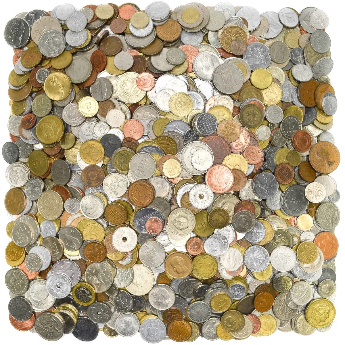 CoinStop 2lb Circulated Foreign Coins | Mixed Age & Type, Heavier & Larger (70-120 chars) - main product image