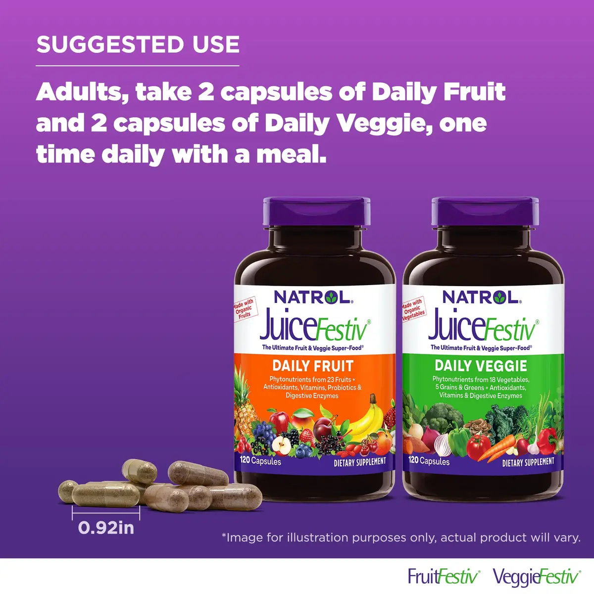 Natrol JuiceFestiv Vitamins & Supplements for Nutrition & Well-Being, 120 Capsules (2-Count) | Antioxidants for Cellular Health - view 5