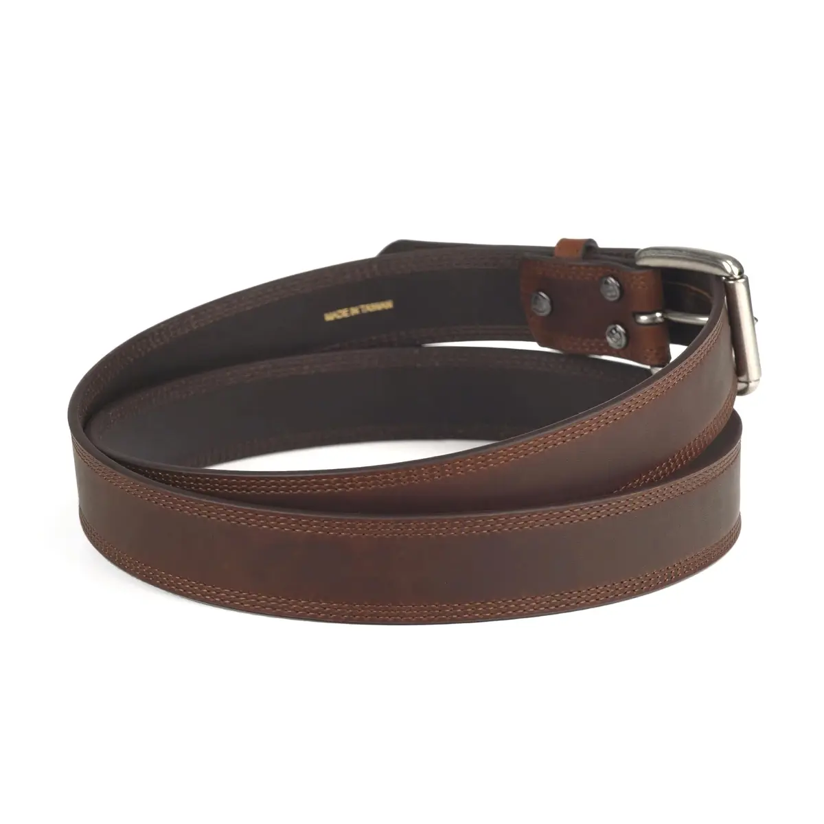ARIAT Men's Copper Full-Grain Leather Belt with Silver Buckle, 40 | Classic Western Style & Durable Design - view 3