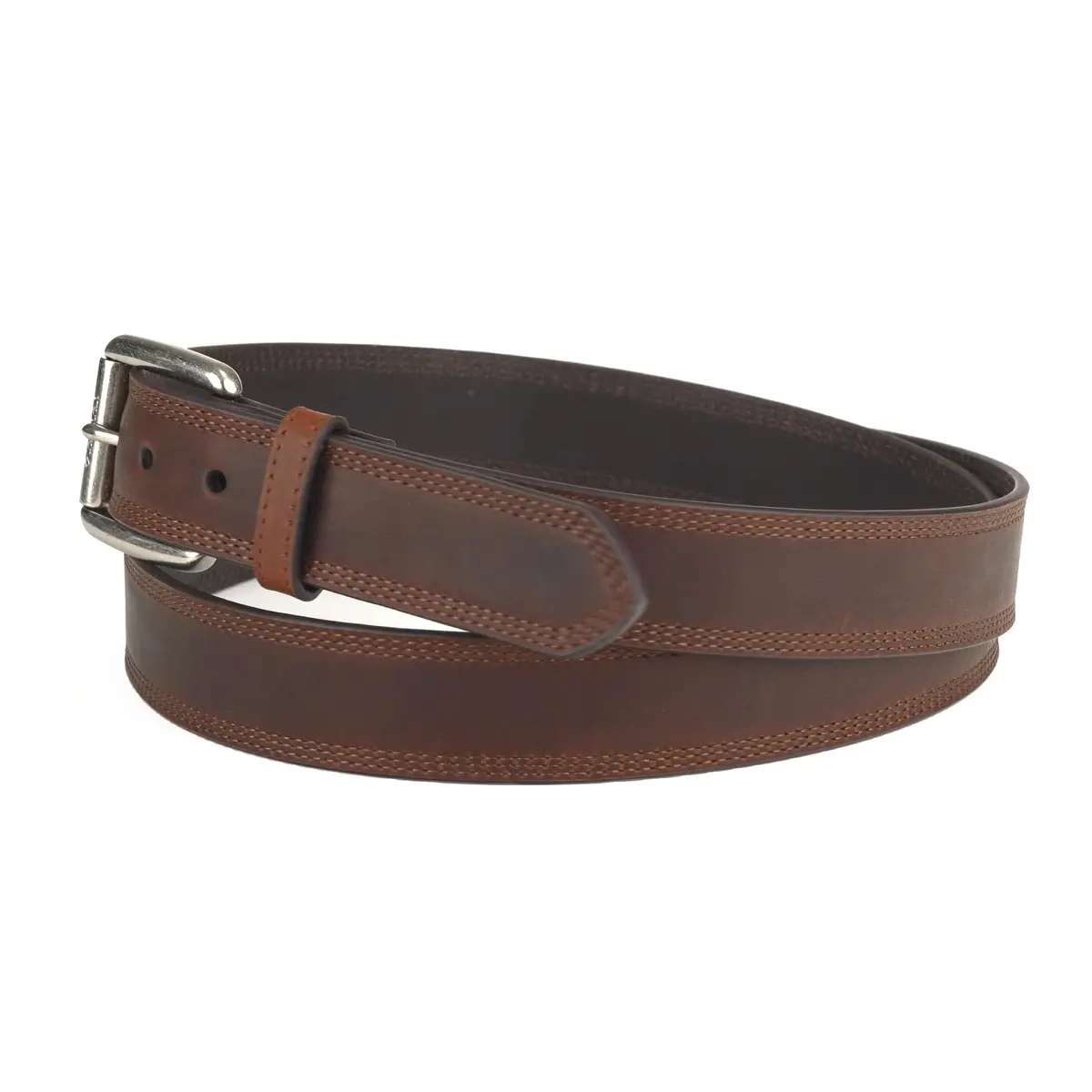 ARIAT Men's Copper Full-Grain Leather Belt with Silver Buckle, 44 | Classic Western Style & Durability - view 6
