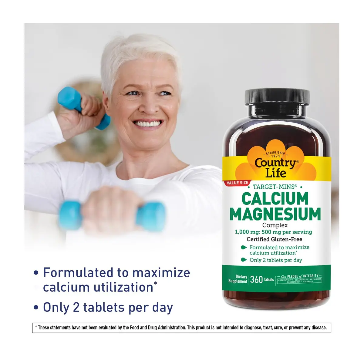Country Life Target-Mins Calcium Magnesium Complex, 360 Tablets | Supports Bone & Muscle Health - view 4