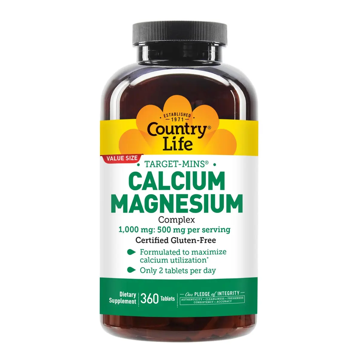 Country Life Target-Mins Calcium Magnesium Complex, 360 Tablets | Supports Bone & Muscle Health - view 2