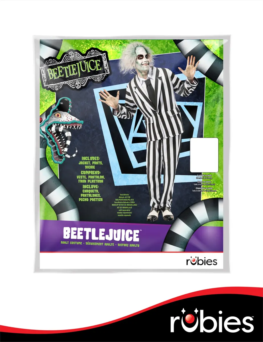 Rubies Beetlejuice Costume for Adults XL | Officially Licensed Men’s Costume - view 3