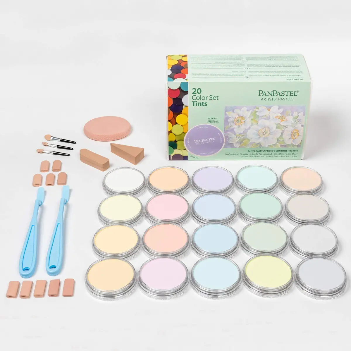 PanPastel Artist Pastels by GOLDEN, Tints Set, 20 Colors | Easy Blend, Low Dust, USA Assembled - view 2