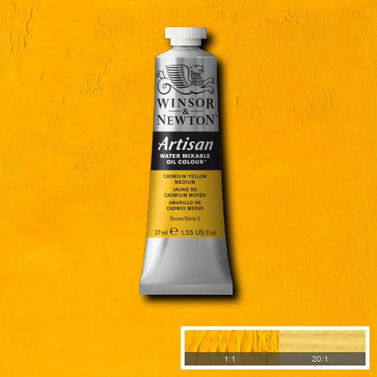 Winsor & Newton Artisan Water Mixable Oil Paint, 37ml Cadmium Yellow Medium | Safer Water-Based Oil Color - view 3