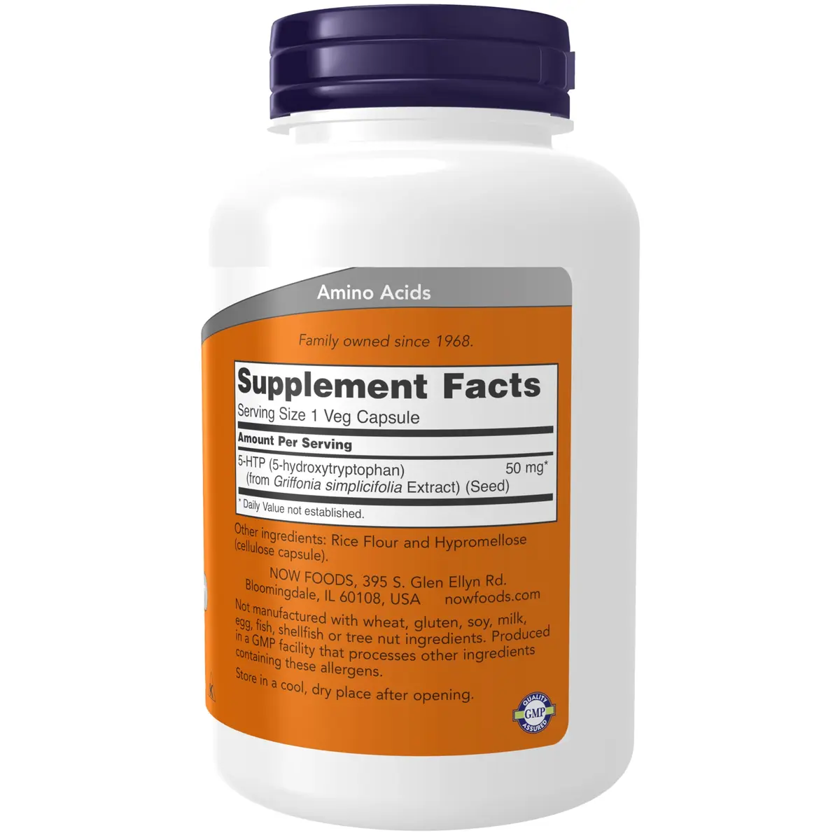 NOW Supplements 5-HTP 50 mg Veg Caps 180 Count | Supports Positive Mood & Neurotransmitter Function - view 2