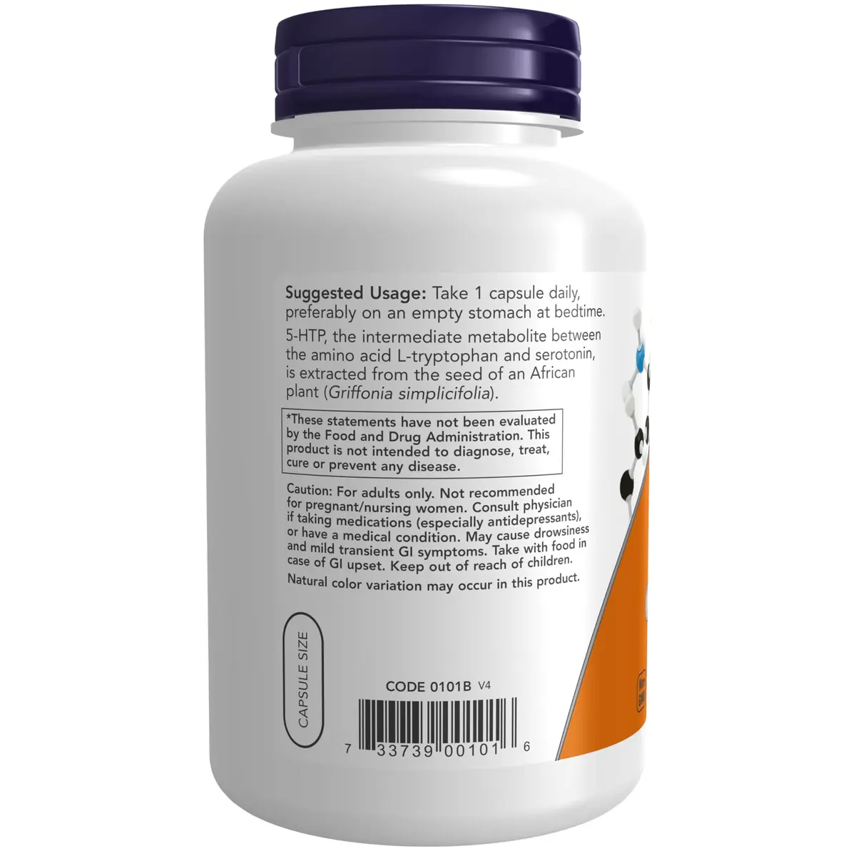 NOW Supplements 5-HTP 50 mg Veg Caps 180 Count | Supports Positive Mood & Neurotransmitter Function - view 3
