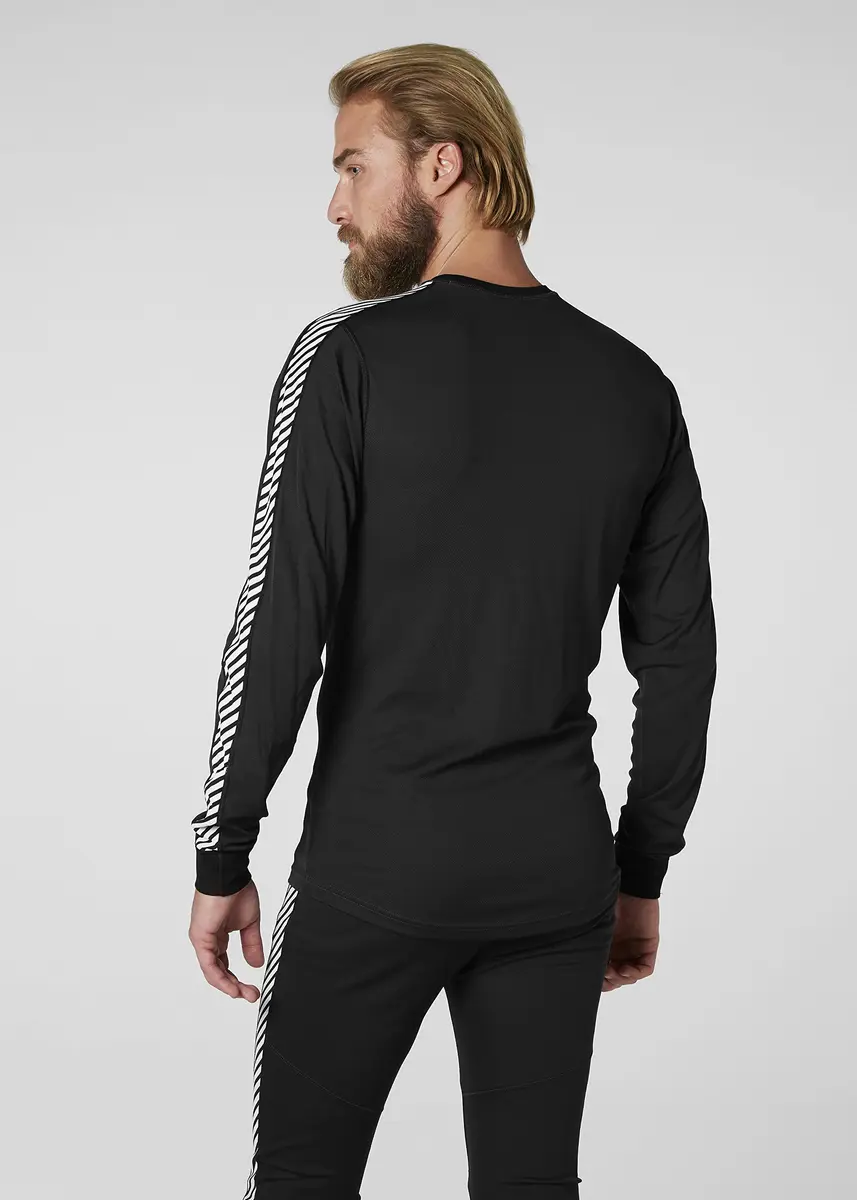 Helly Hansen Men's LIFA Stripe Performance Long Sleeve Crewneck Thermal Baselayer Top, 991 Black, Medium - view 3
