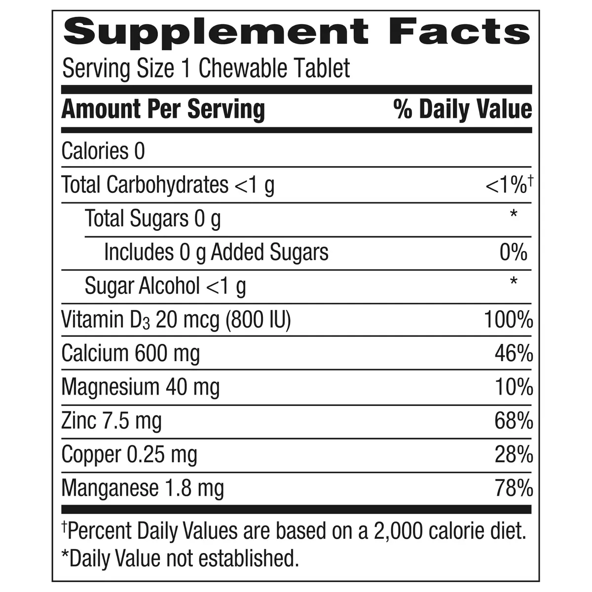 Caltrate Chewables 600 Plus D3 Vitamin D and Calcium Supplement | Sugar Free, Bone & Muscle Support (70-120 chars) - view 10