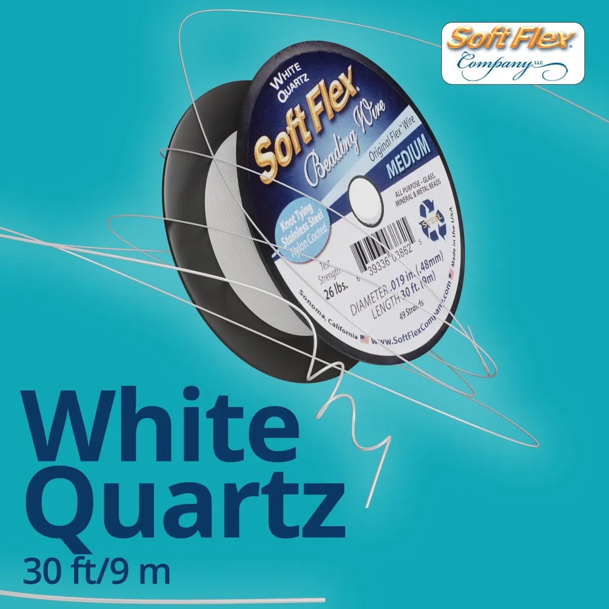 Soft Flex 49 Strand Beading Wire - Medium 0.019" (0.48mm) - 30 Feet (9.14m) | USA-Sourced for Jewelry Making - view 6