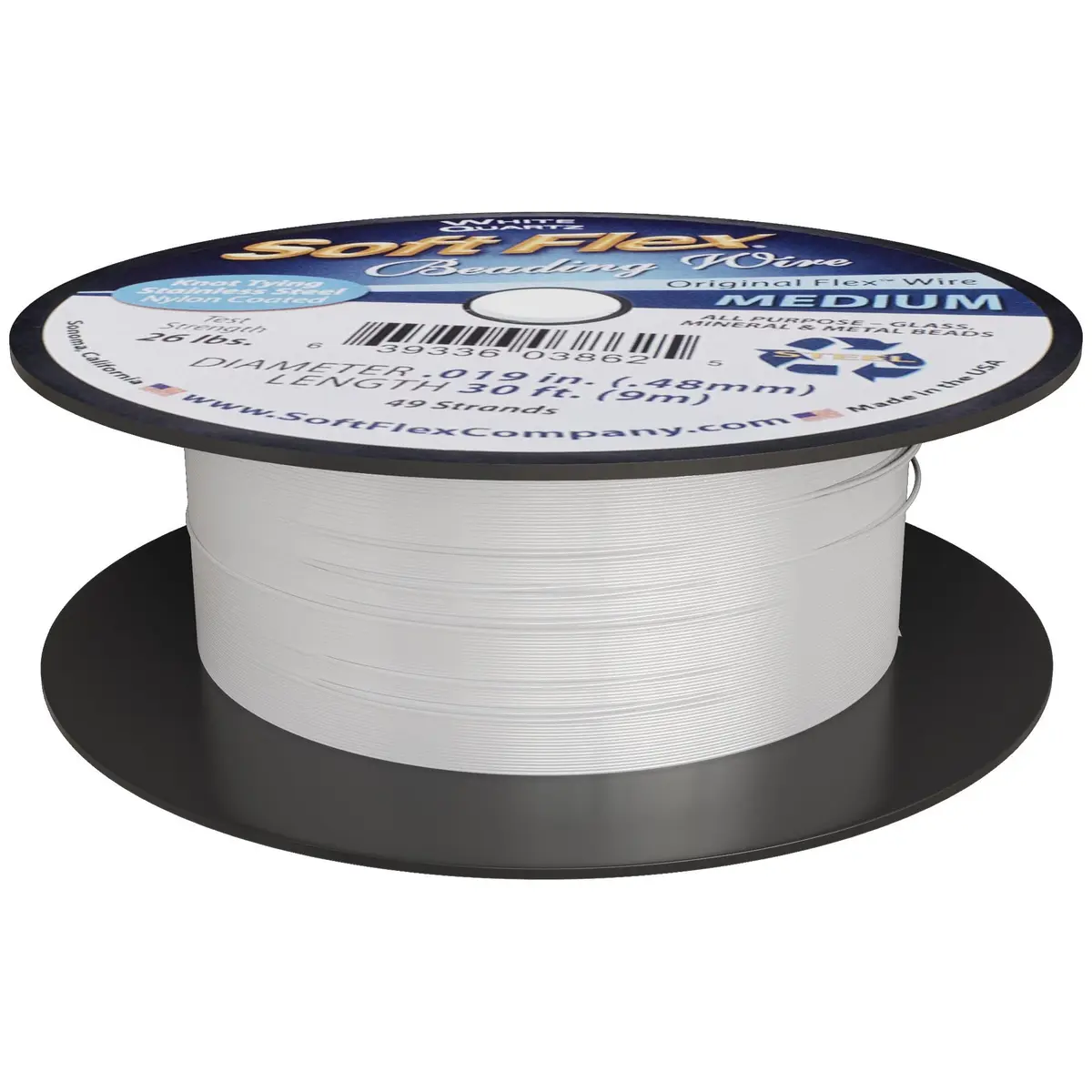 Soft Flex 49 Strand Beading Wire - Medium 0.019" (0.48mm) - 30 Feet (9.14m) | USA-Sourced for Jewelry Making - view 8