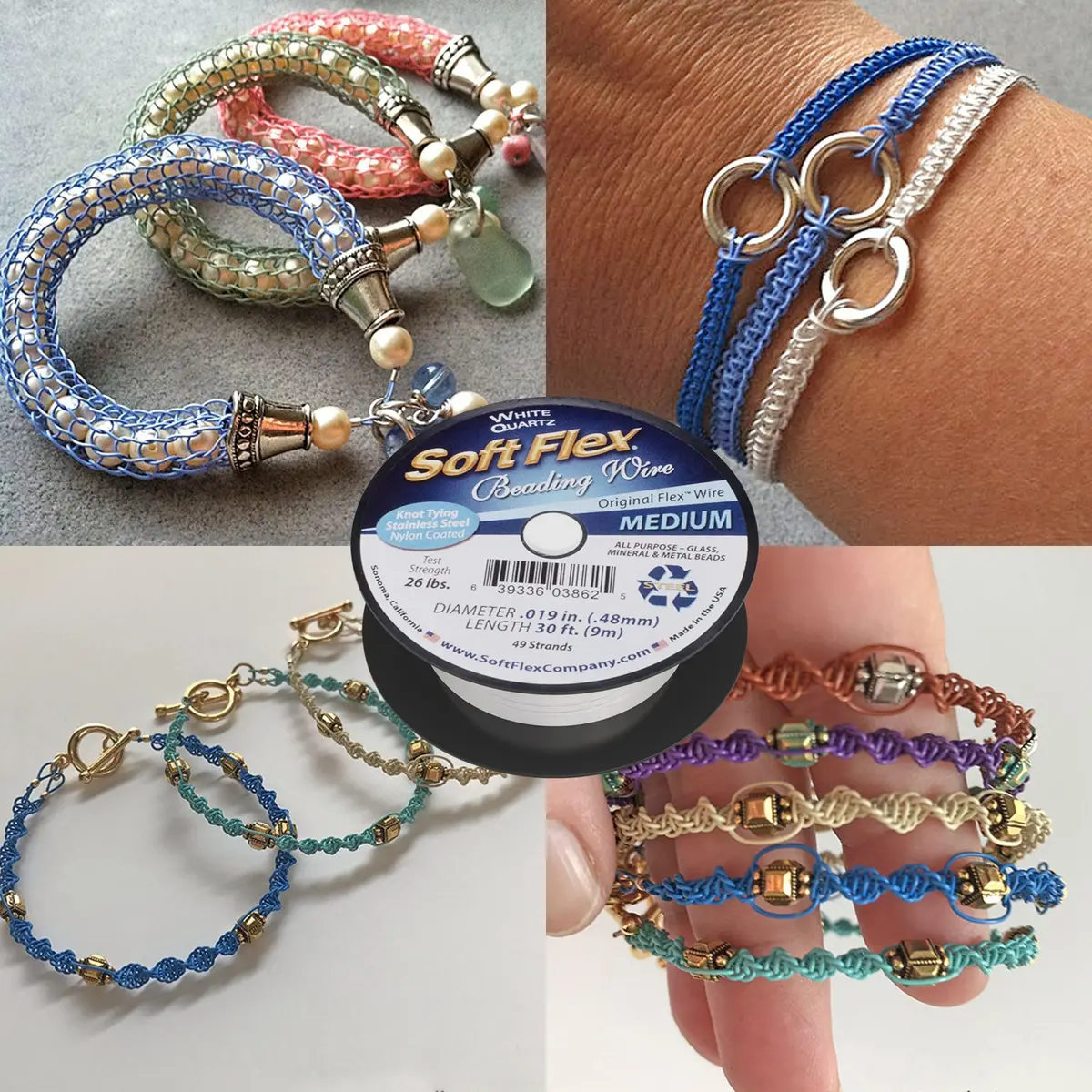 Soft Flex 49 Strand Beading Wire - Medium 0.019" (0.48mm) - 30 Feet (9.14m) | USA-Sourced for Jewelry Making - view 2