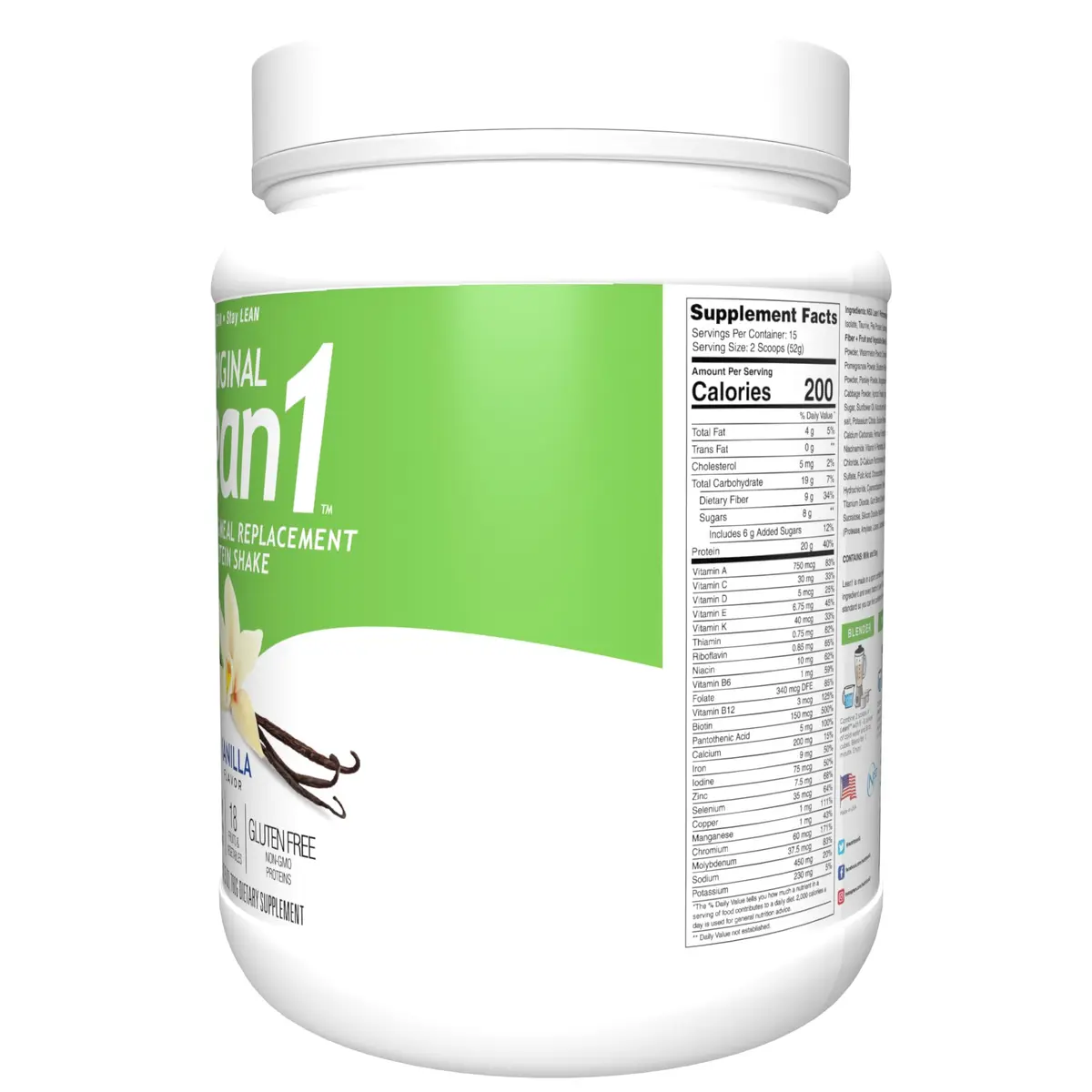 LEAN1 Vanilla Meal Replacement Protein Shake 27.5oz | Supports Weight Loss & Muscle Tone - view 8